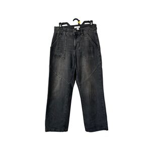 Forever 21 Premium Wide Leg Jeans Medium Washed Black High Rise Utility Denim